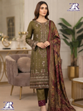 Asim Jofa Unstitched Replica – Premium Heavy Embroidered Chiffon 3 Piece Suit for Women