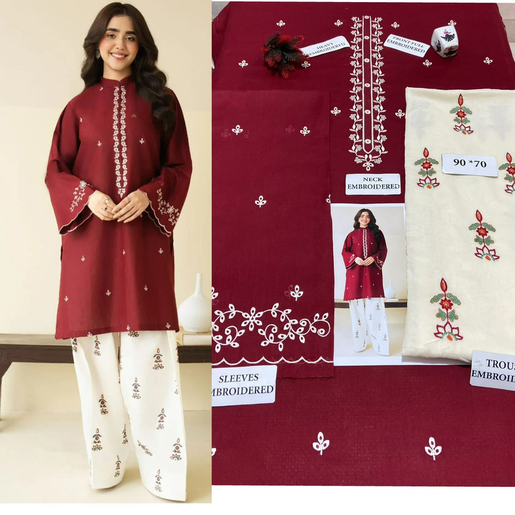 Premium Airjet Lawn 2 Piece Embroidered Suit – Summer Collection