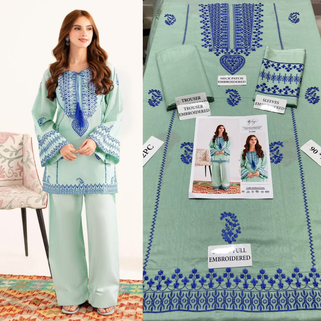Premium Embroidered Airjet Lawn Suit for Women