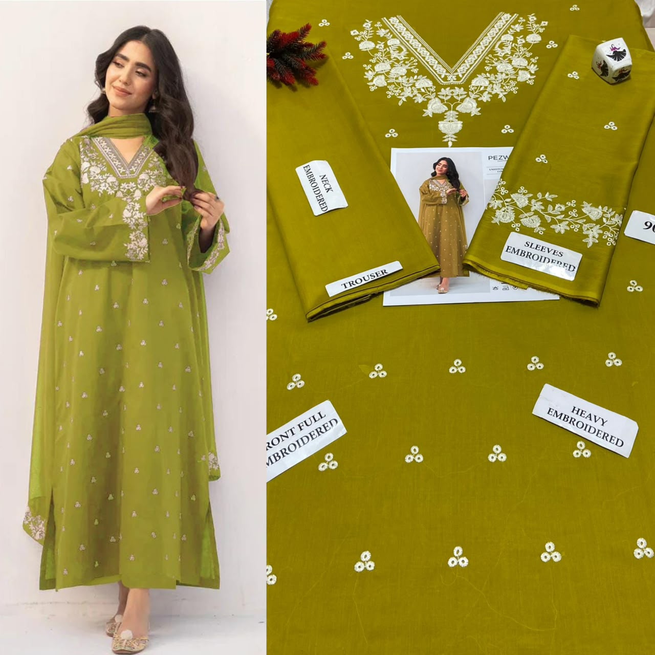 Premium Embroidered Airjet Lawn Suit for Women