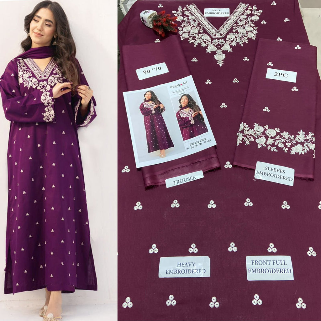 Premium Embroidered Airjet Lawn Suit for Women