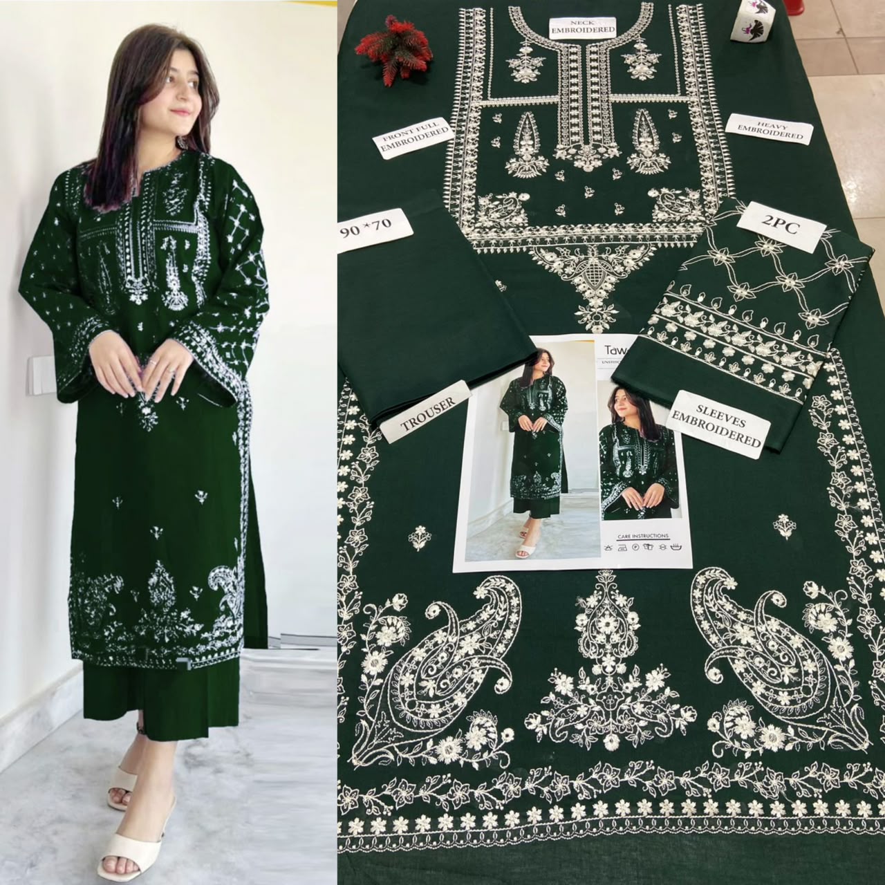 Premium Embroidered Airjet Lawn Suit for Women