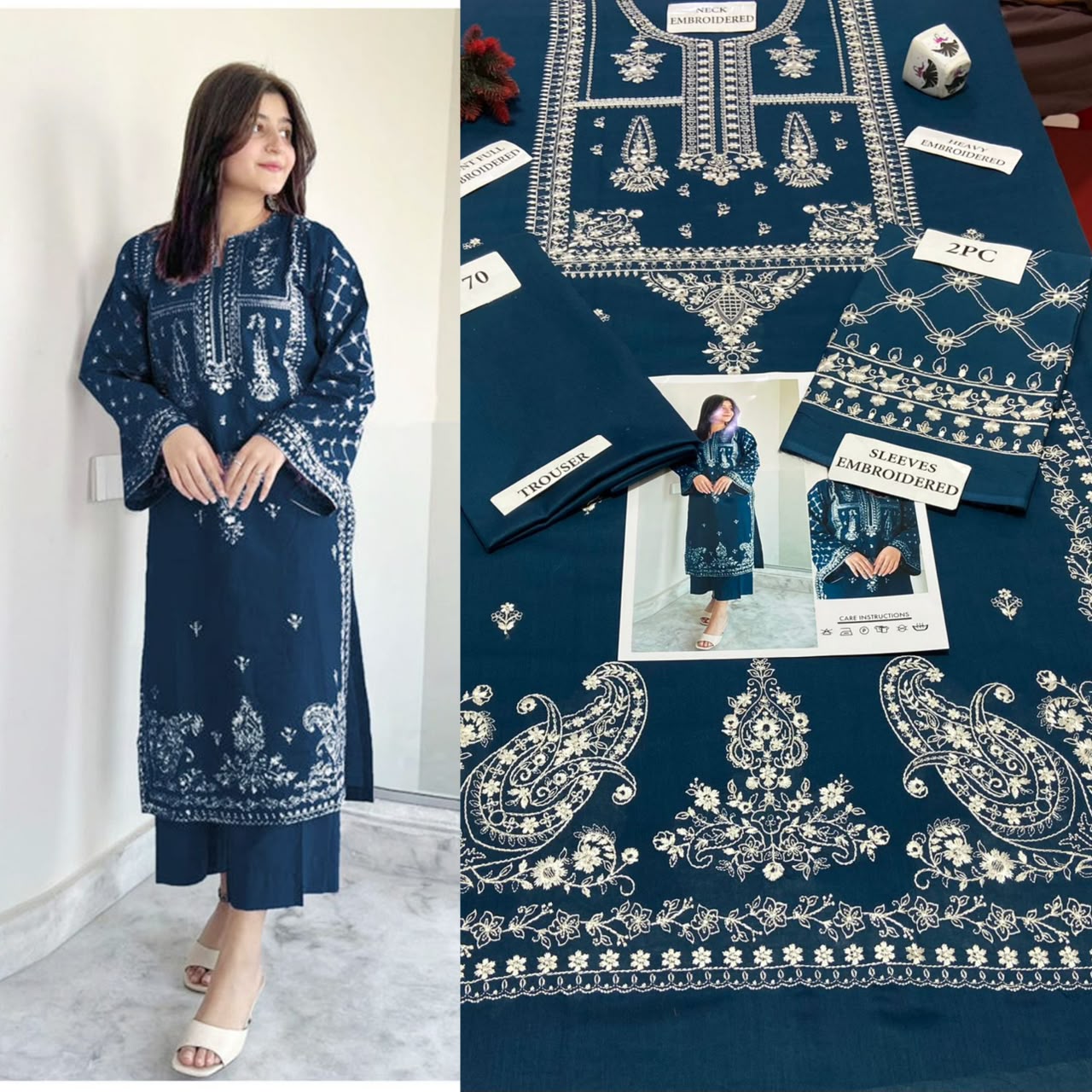Premium Embroidered Airjet Lawn Suit for Women