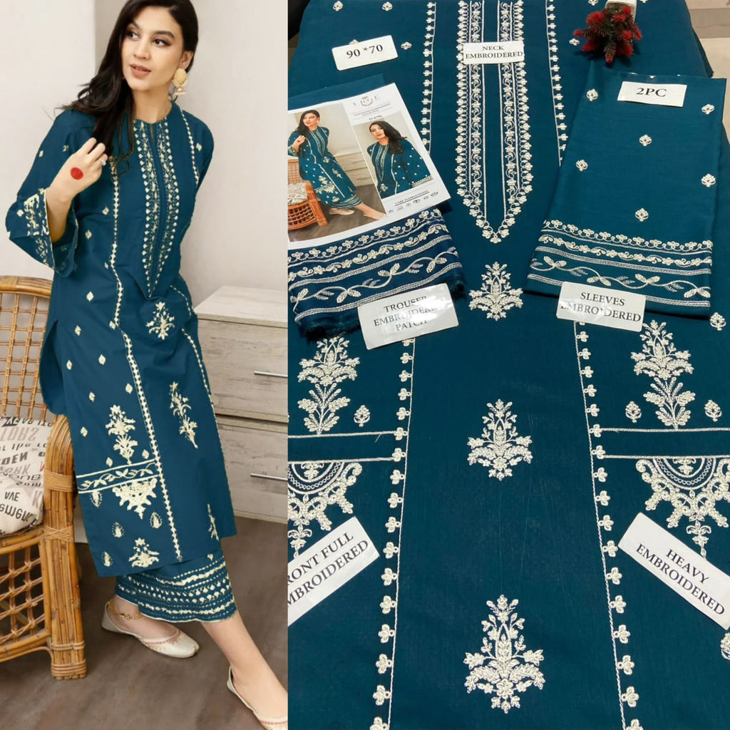 Premium Embroidered Airjet Lawn Suit for Women
