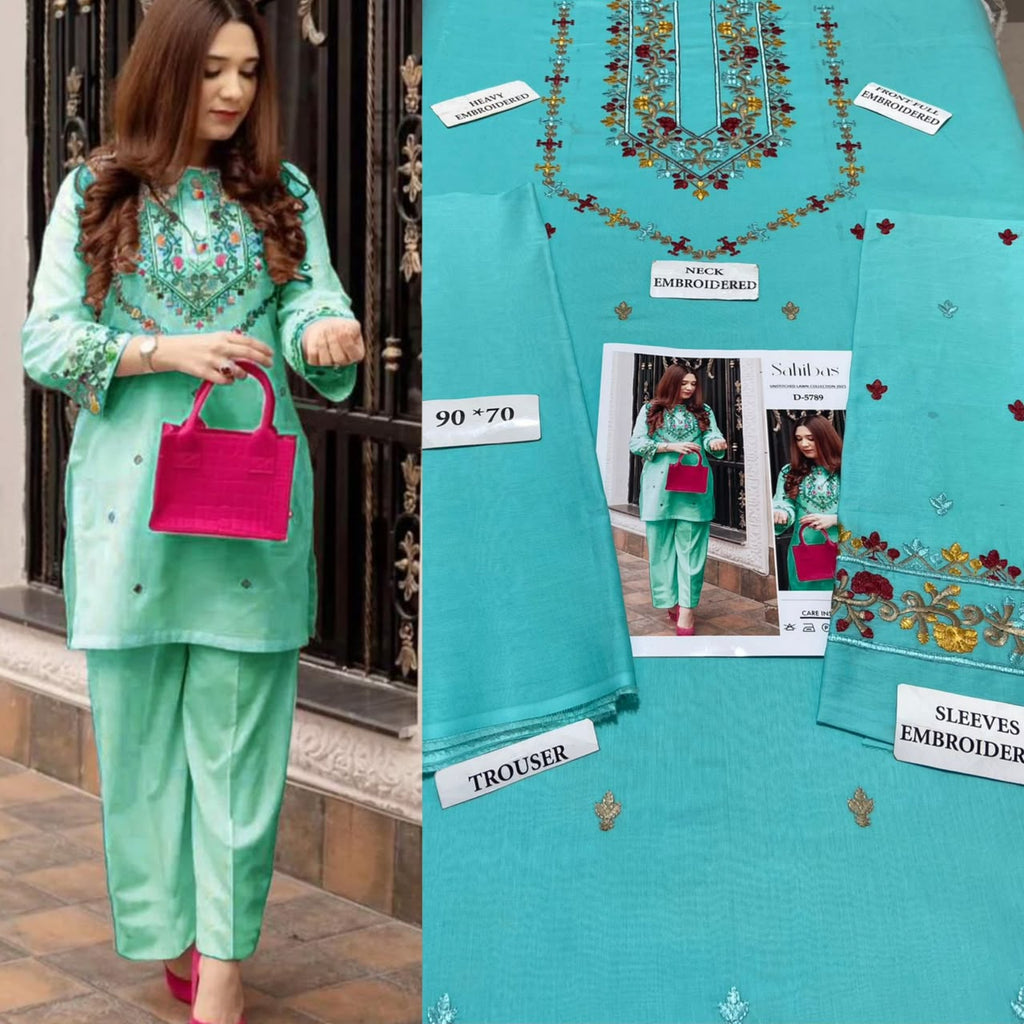 Premium Embroidered Airjet Lawn Suit for Women