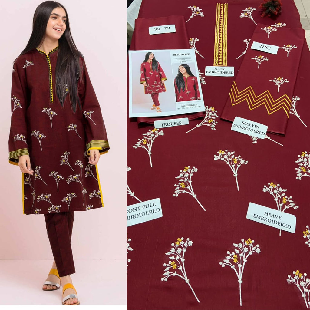 Premium Embroidered Airjet Lawn Suit for Women