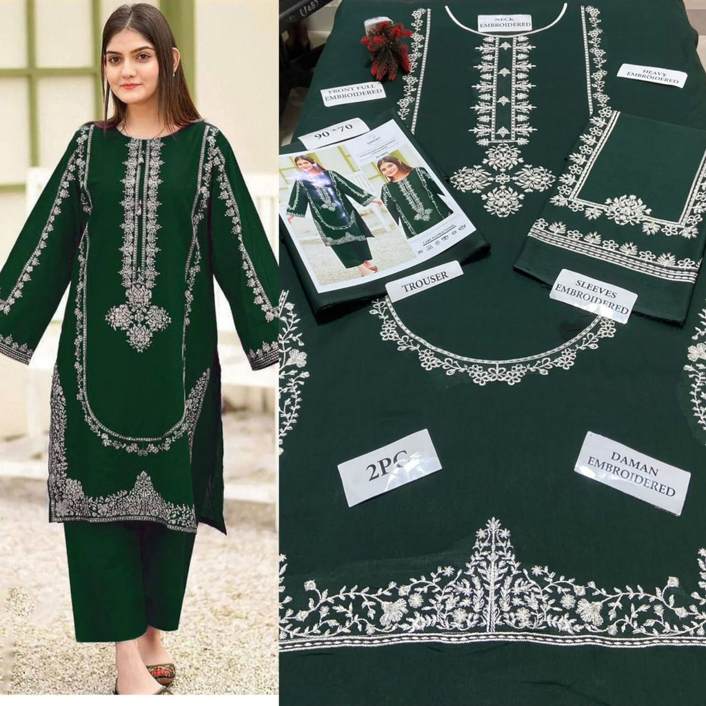 Premium Embroidered Airjet Lawn Suit for Women