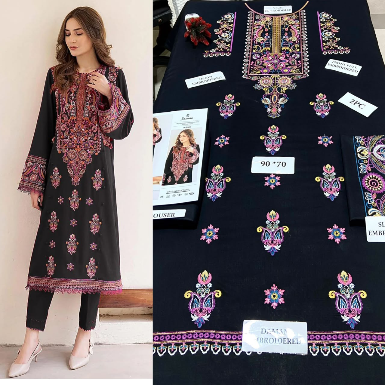 Premium Embroidered Airjet Lawn Suit for Women