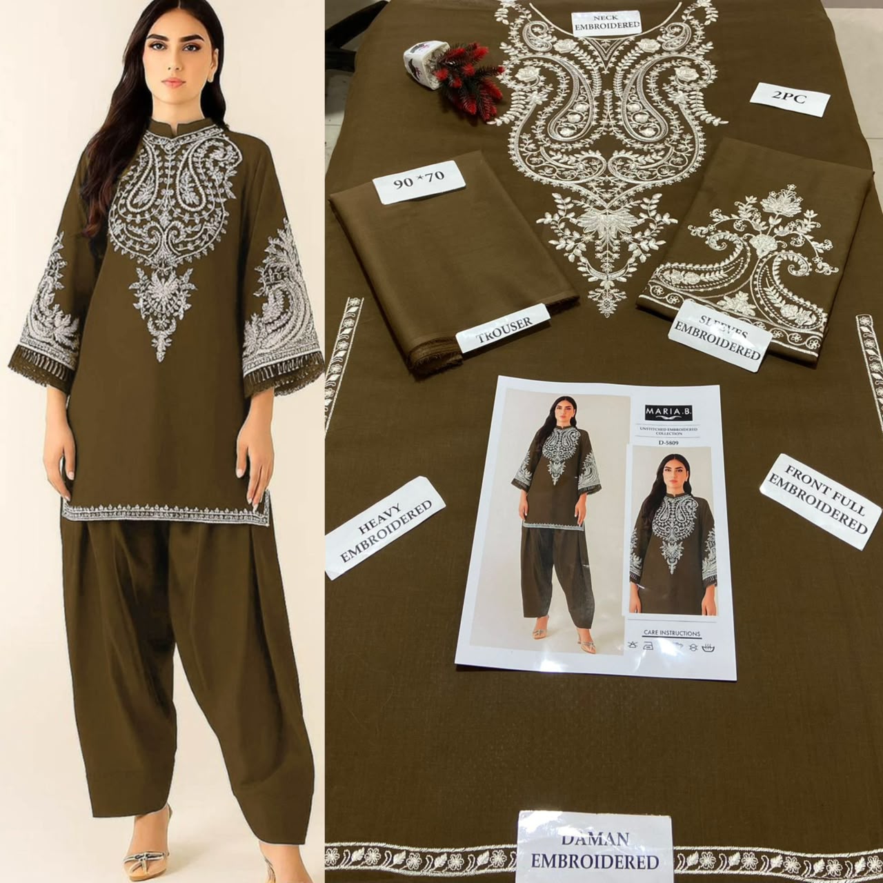 Premium Embroidered Airjet Lawn Suit for Women