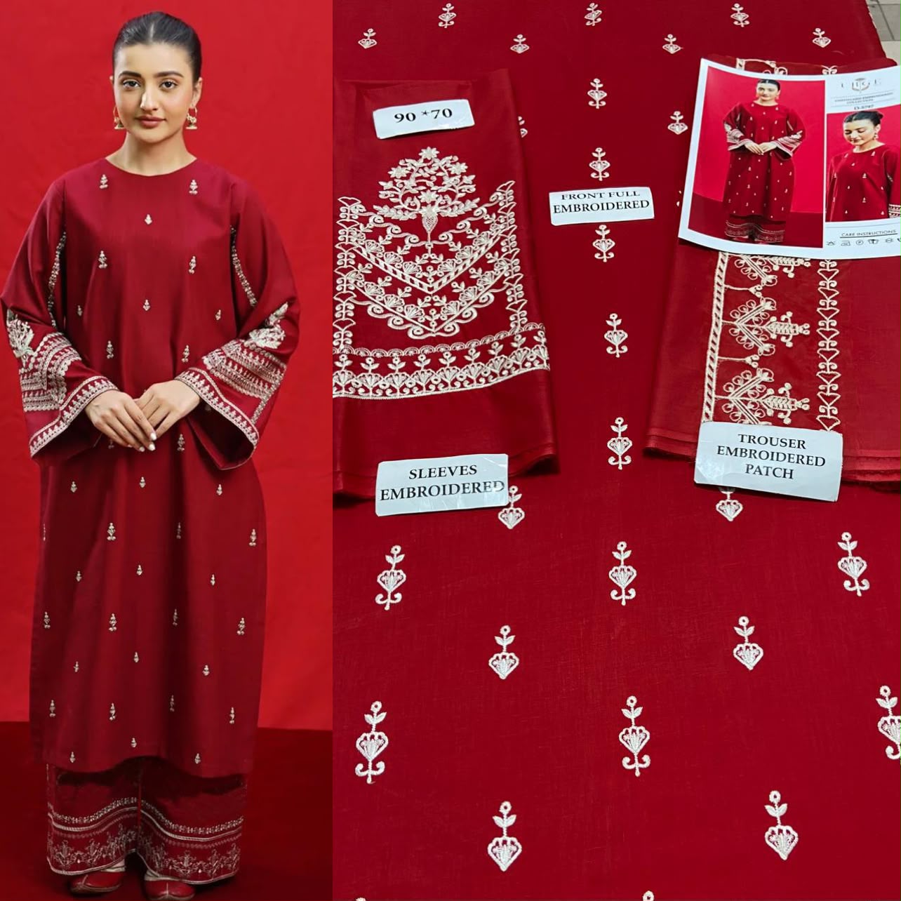 Premium Embroidered Airjet Lawn Suit for Women