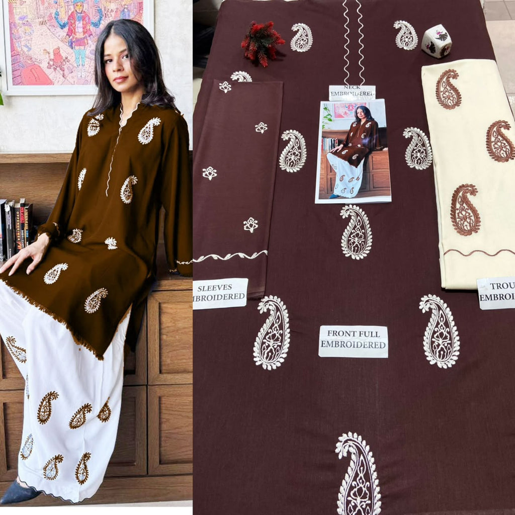 Premium Embroidered Airjet Lawn Suit for Women