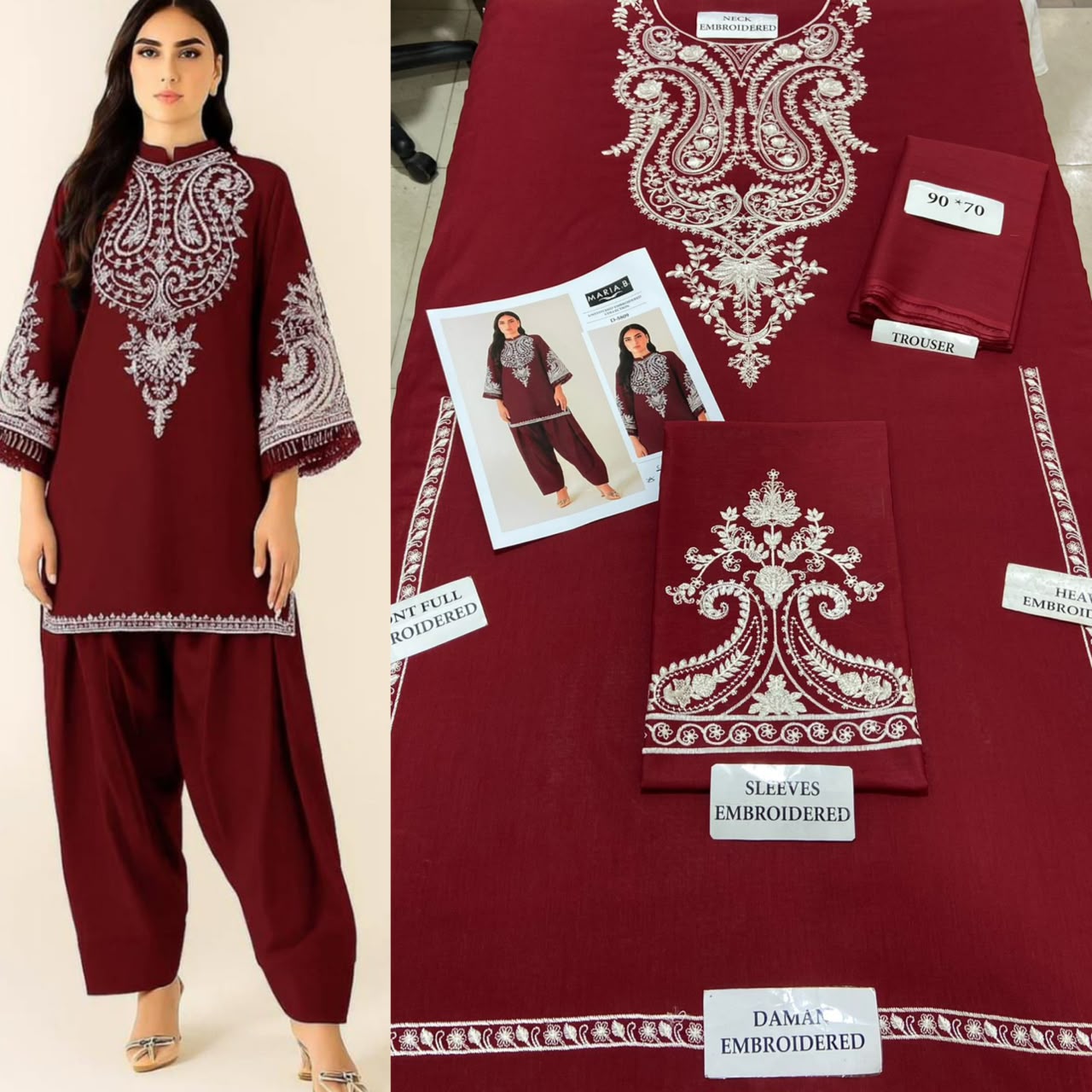 Premium Embroidered Airjet Lawn Suit for Women