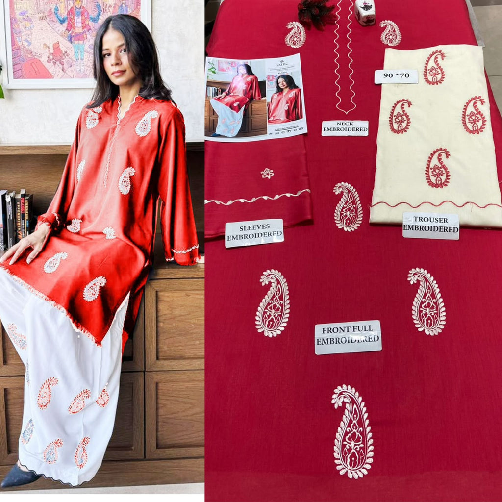 Premium Embroidered Airjet Lawn Suit for Women