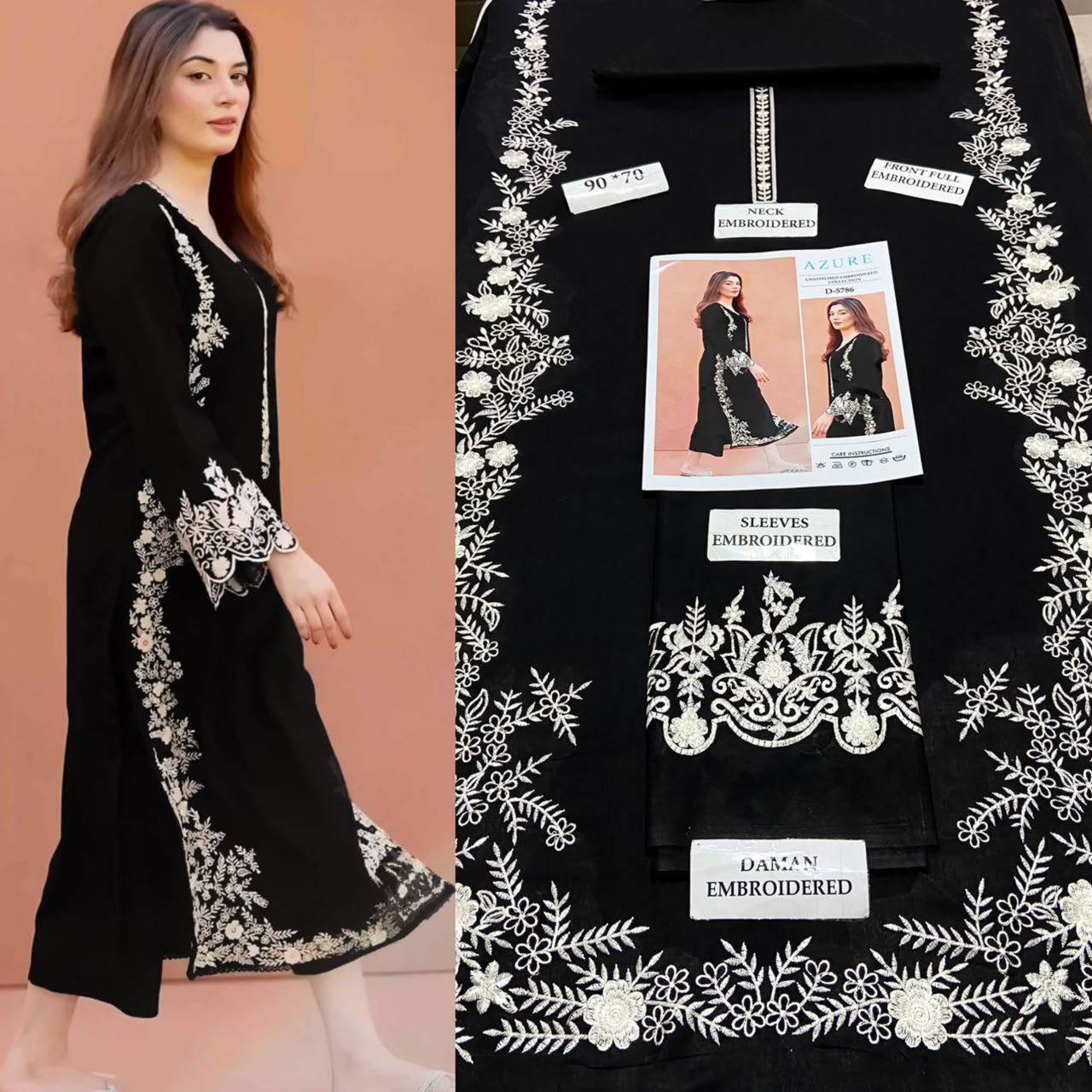 Premium Embroidered Airjet Lawn Suit for Women