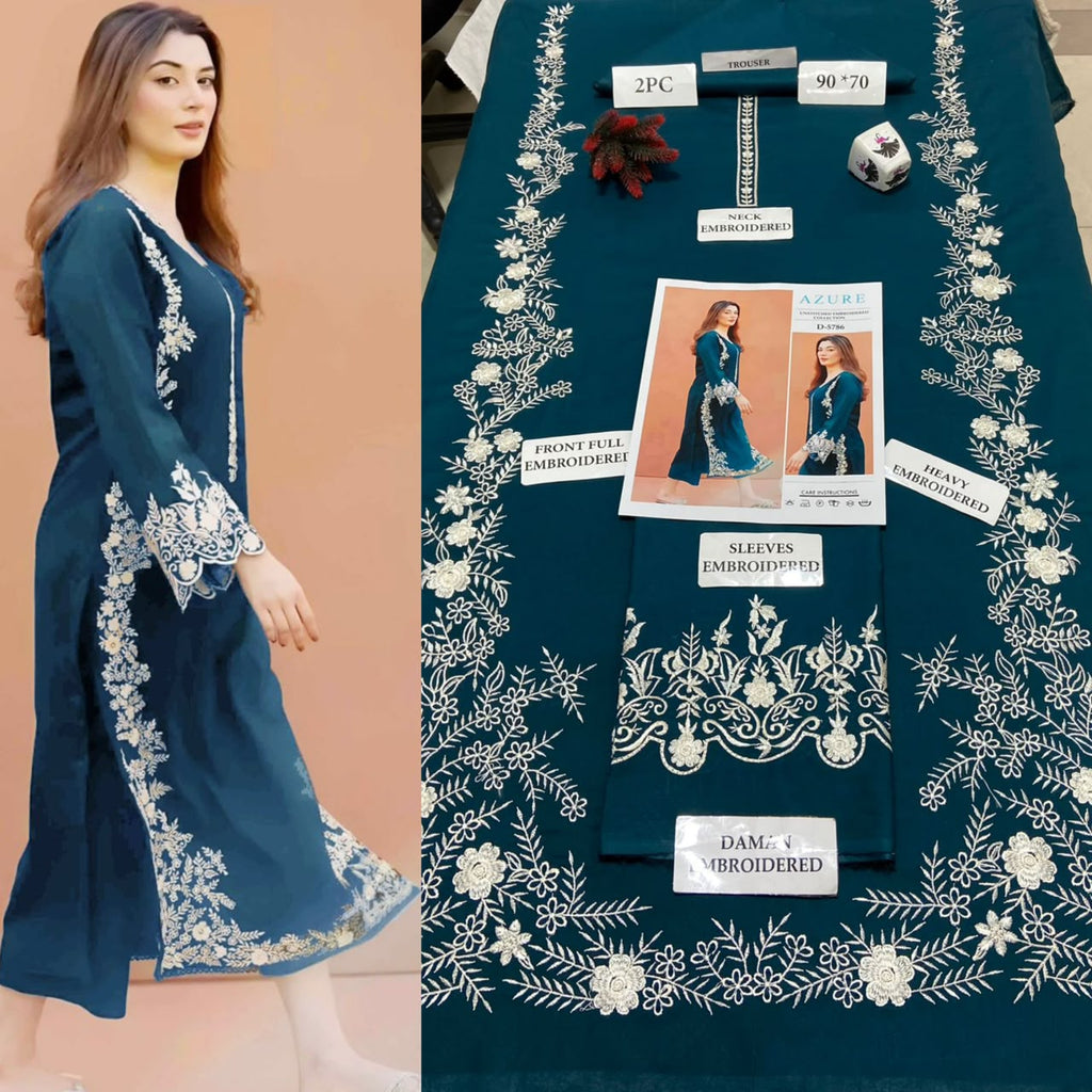 Premium Embroidered Airjet Lawn Suit for Women