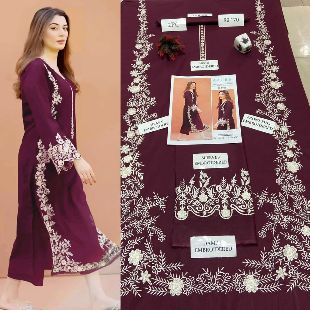 Premium Embroidered Airjet Lawn Suit for Women