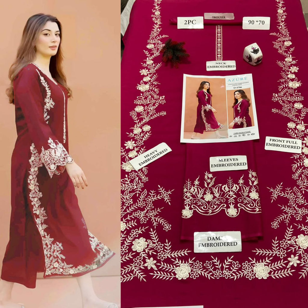 Premium Embroidered Airjet Lawn Suit for Women