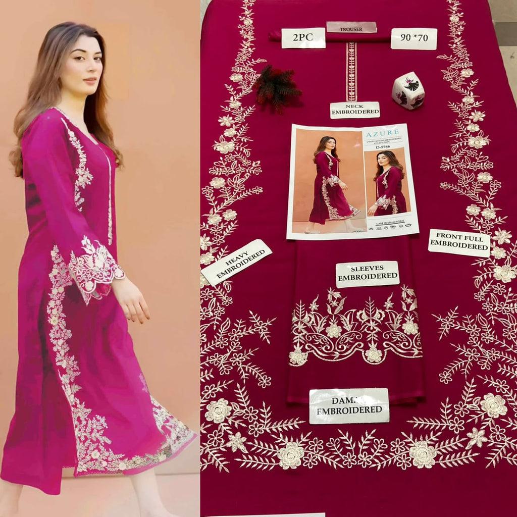 Premium Embroidered Airjet Lawn Suit for Women