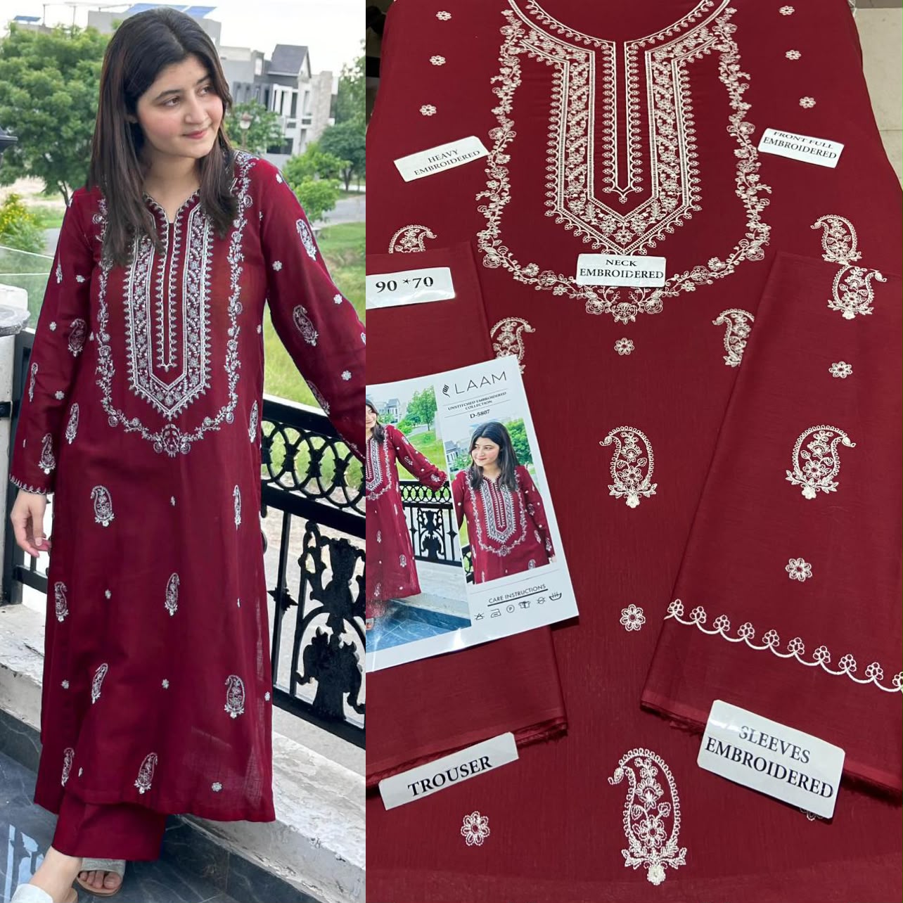 Premium Embroidered Airjet Lawn Suit for Women