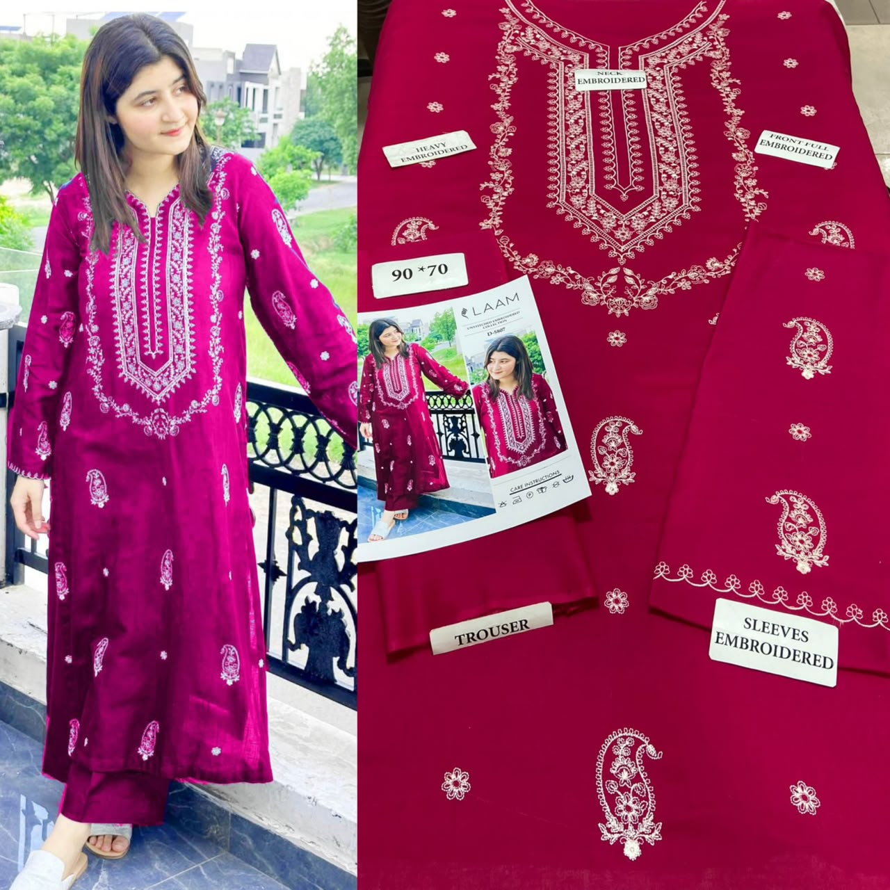Premium Embroidered Airjet Lawn Suit for Women