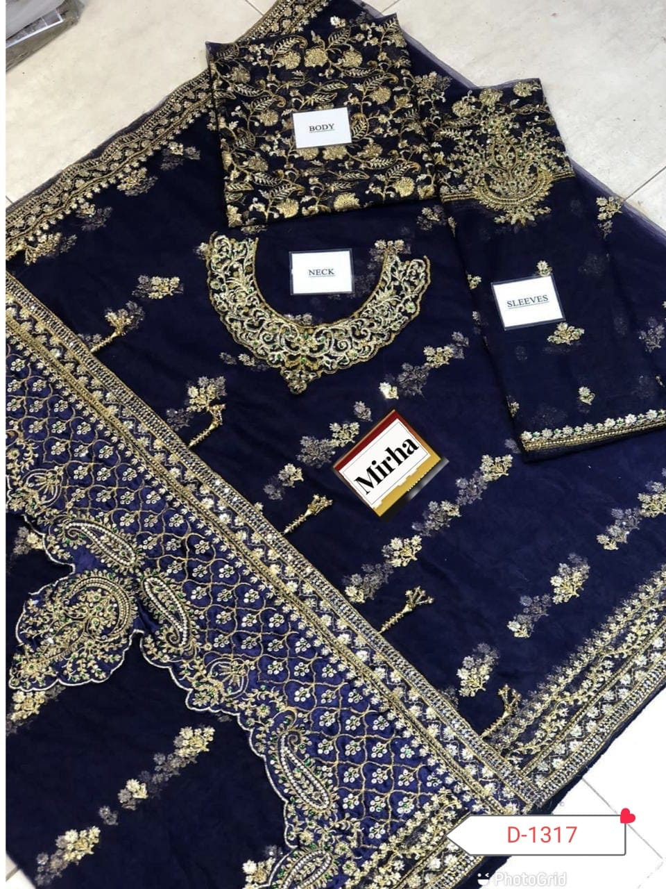 Maria B Saree Wedding Collection 2026 – Heavy Embroidered Net Saree