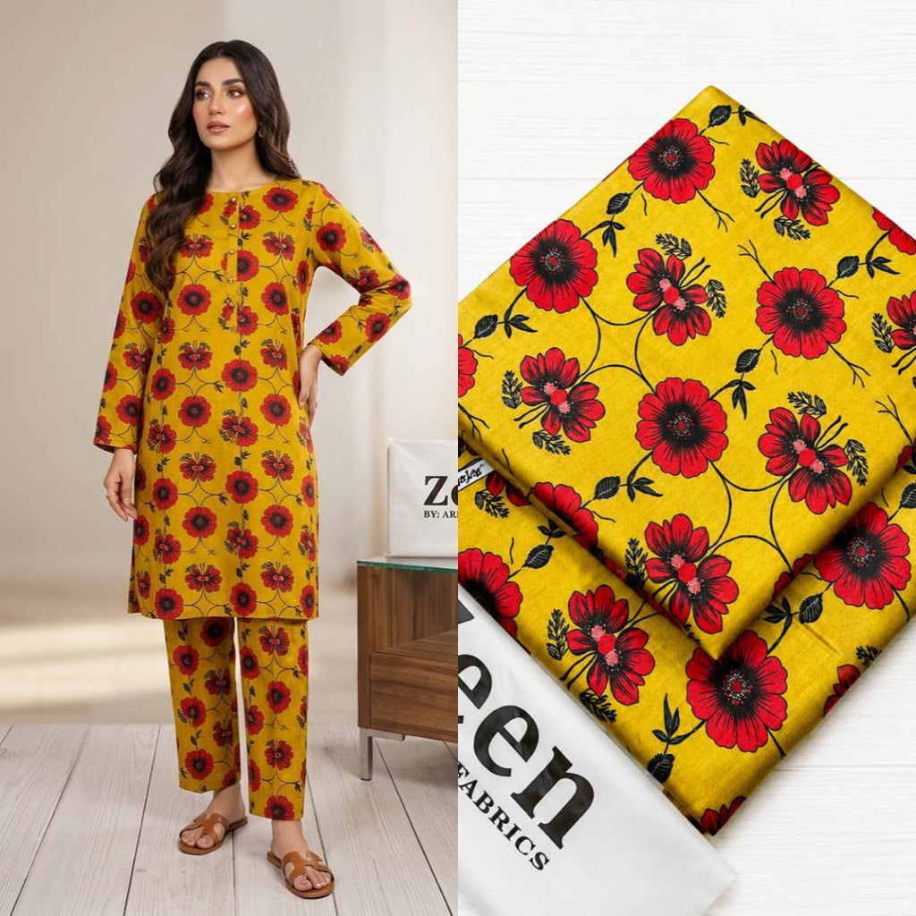 ZEEN Printed Lawn 2 Piece Suit – Premium Summer Collection