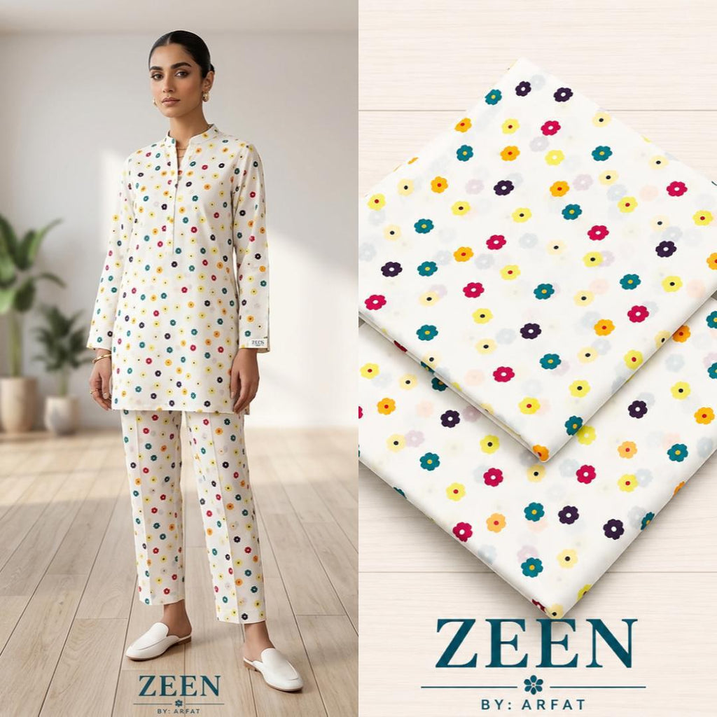 ZEEN Printed Lawn 2 Piece Suit – Premium Summer Collection