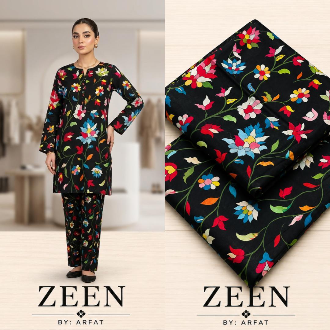 ZEEN Printed Lawn 2 Piece Suit – Premium Summer Collection