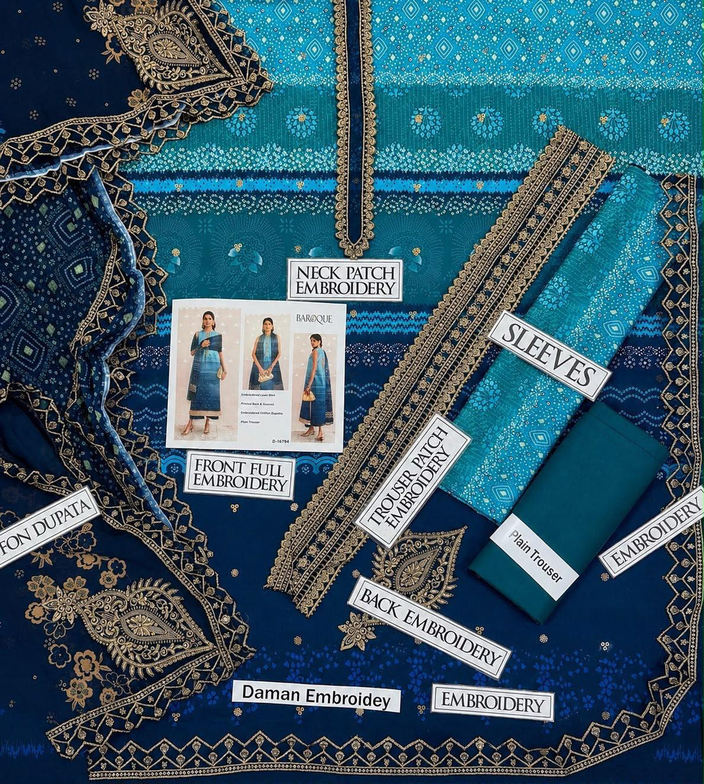 Summer Stock Clearance Sale | Premium Luxury Embroidered 3 Piece Lawn Suit