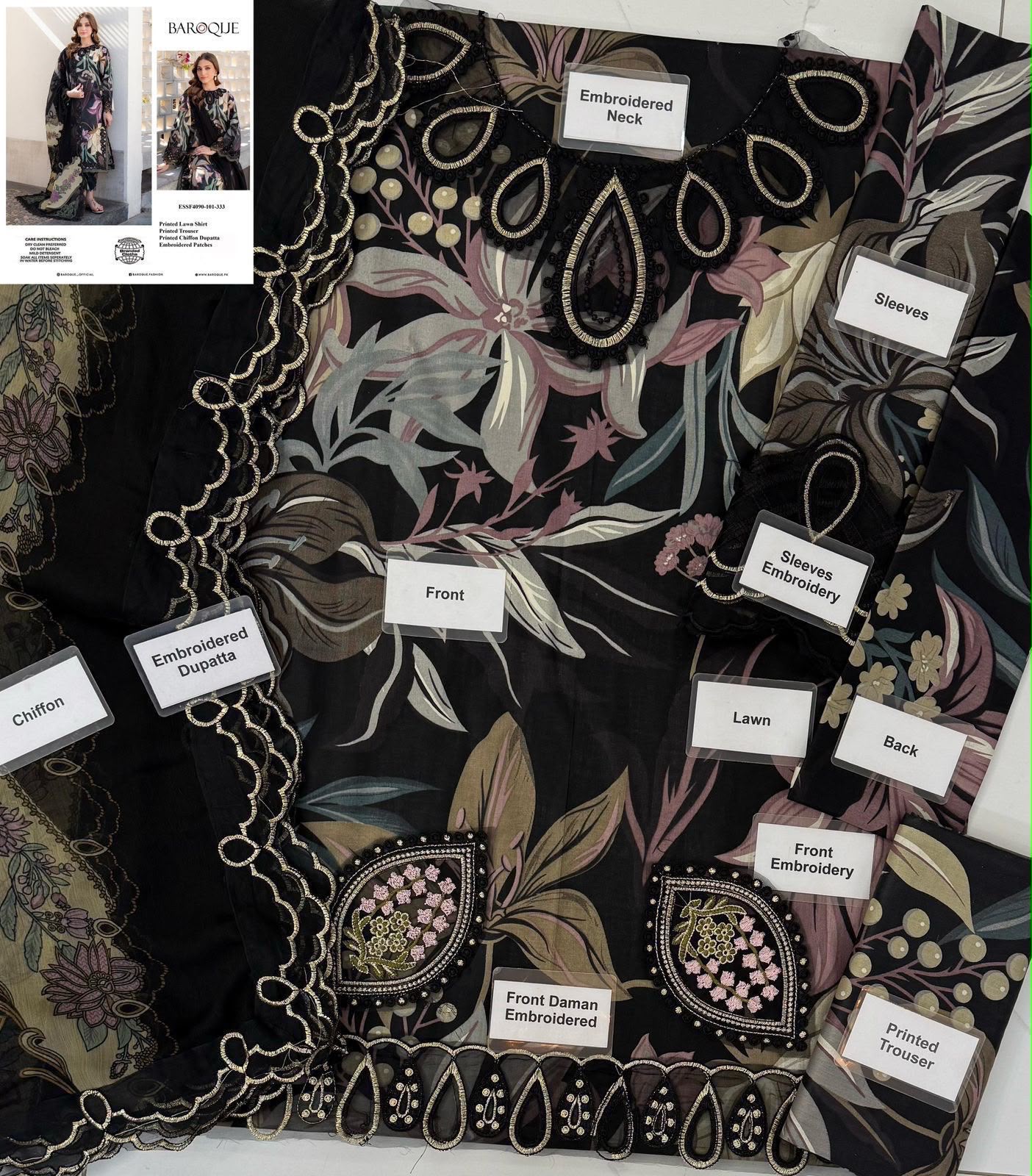 Summer Stock Clearance Sale | Premium Luxury Embroidered 3 Piece Lawn Suit