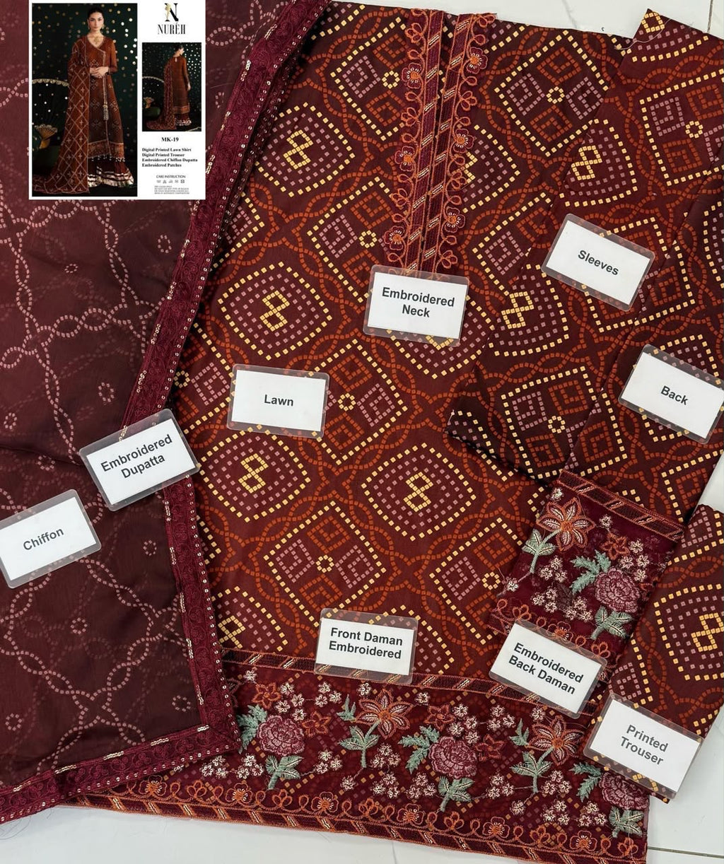 Summer Stock Clearance Sale | Premium Luxury Embroidered 3 Piece Lawn Suit