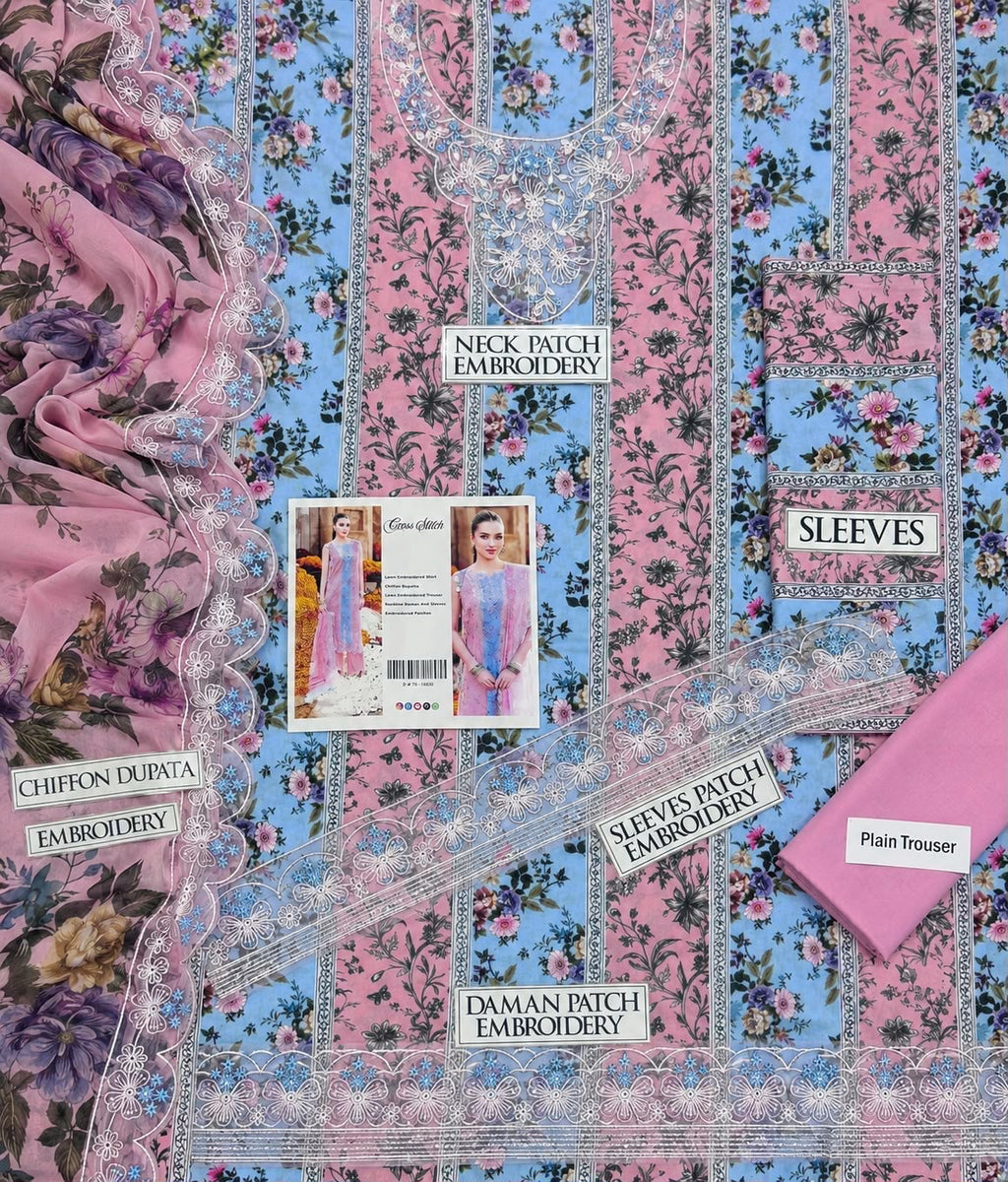 Summer Stock Clearance Sale | Premium Luxury Embroidered 3 Piece Lawn Suit