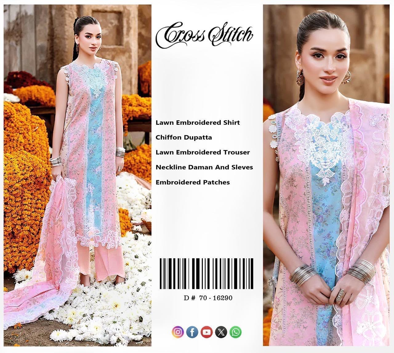 Summer Stock Clearance Sale | Premium Luxury Embroidered 3 Piece Lawn Suit