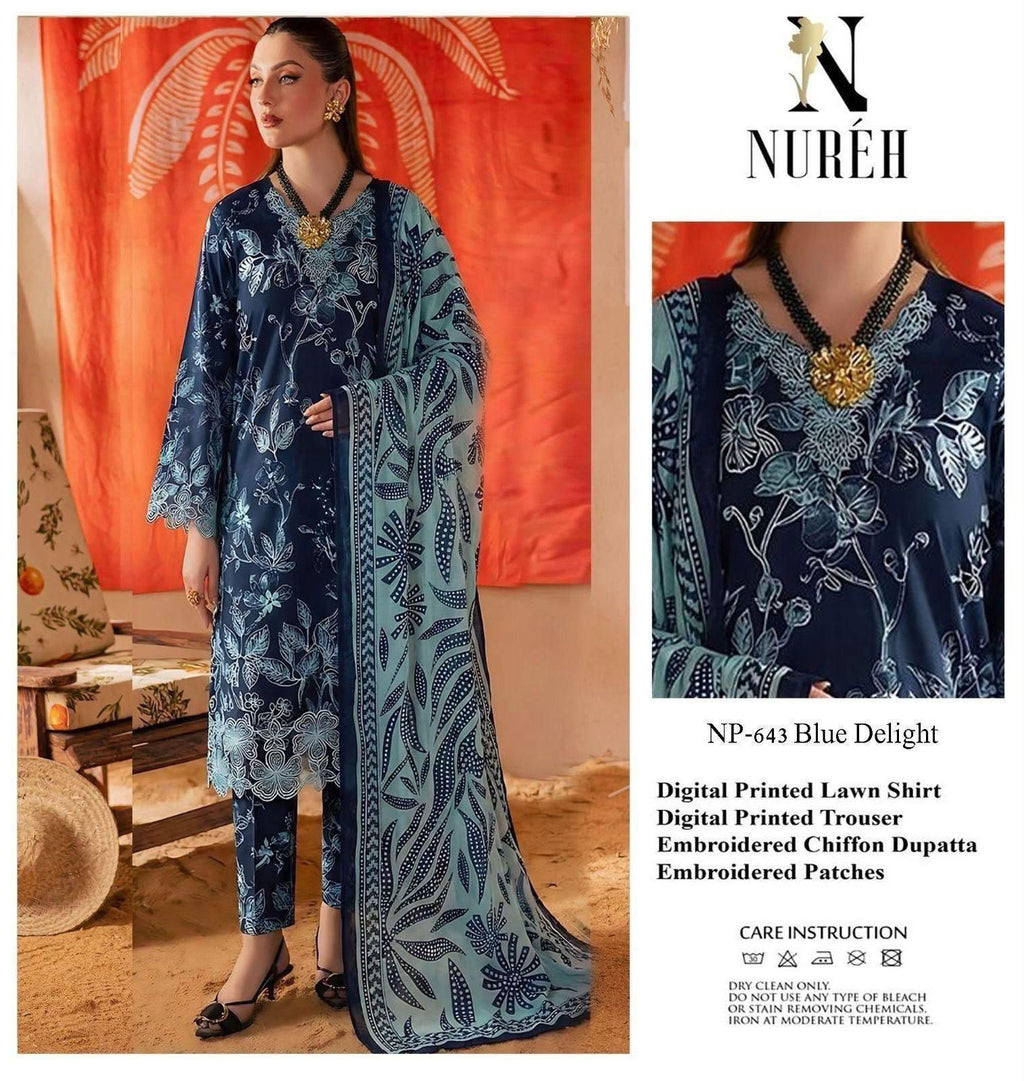 Summer Stock Clearance Sale | Premium Luxury Embroidered 3 Piece Lawn Suit