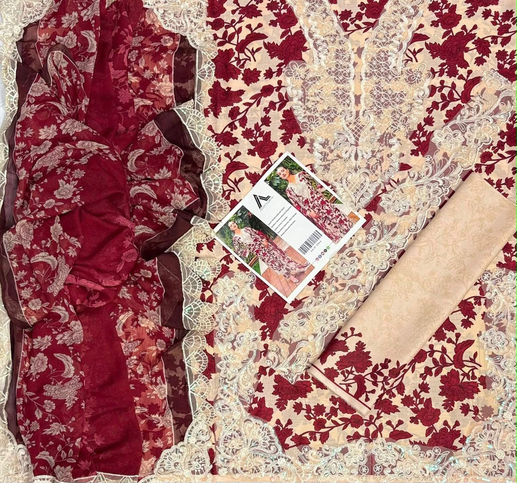 Summer Stock Clearance Sale | Premium Luxury Embroidered 3 Piece Lawn Suit