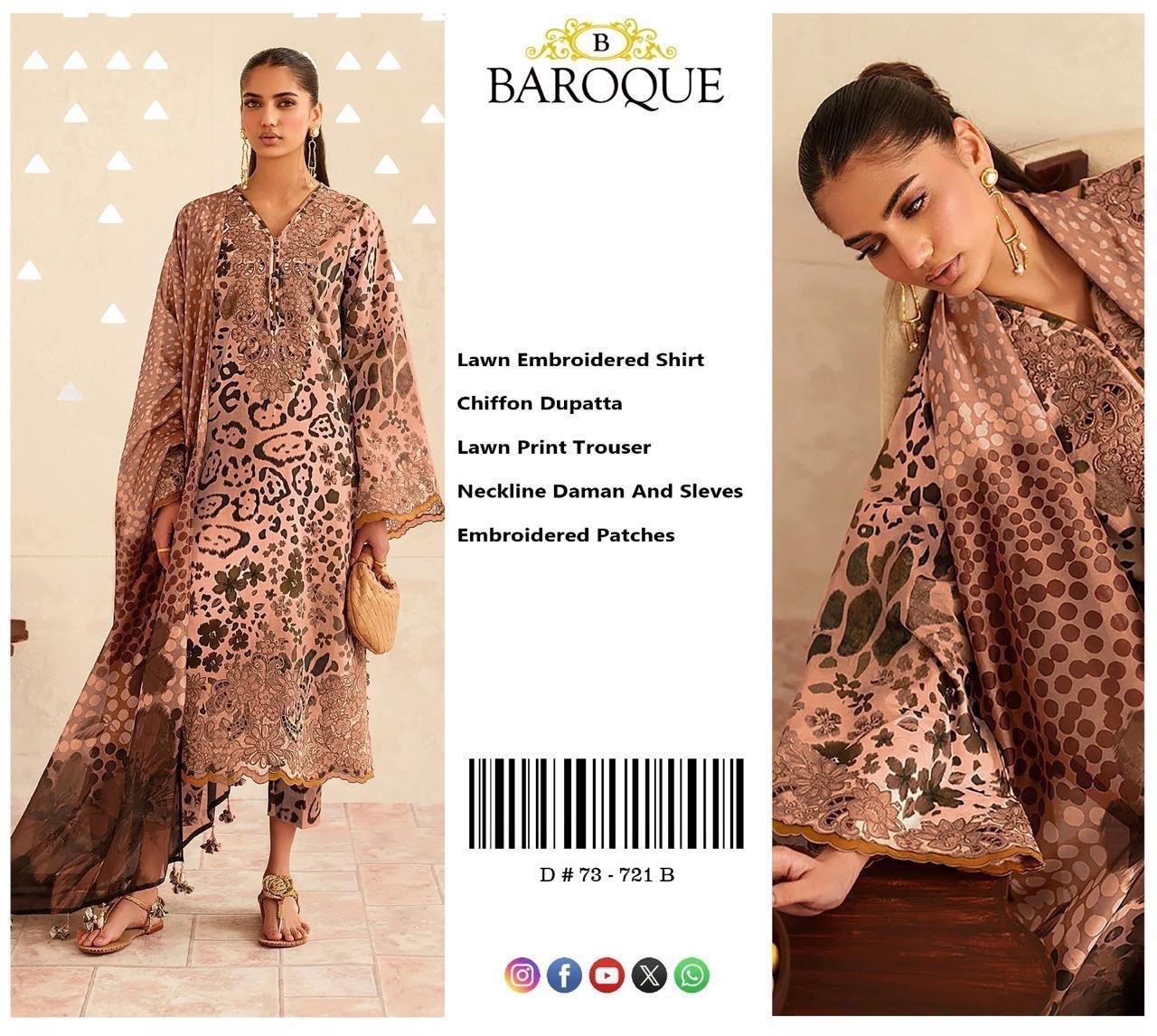 Summer Stock Clearance Sale | Premium Luxury Embroidered 3 Piece Lawn Suit