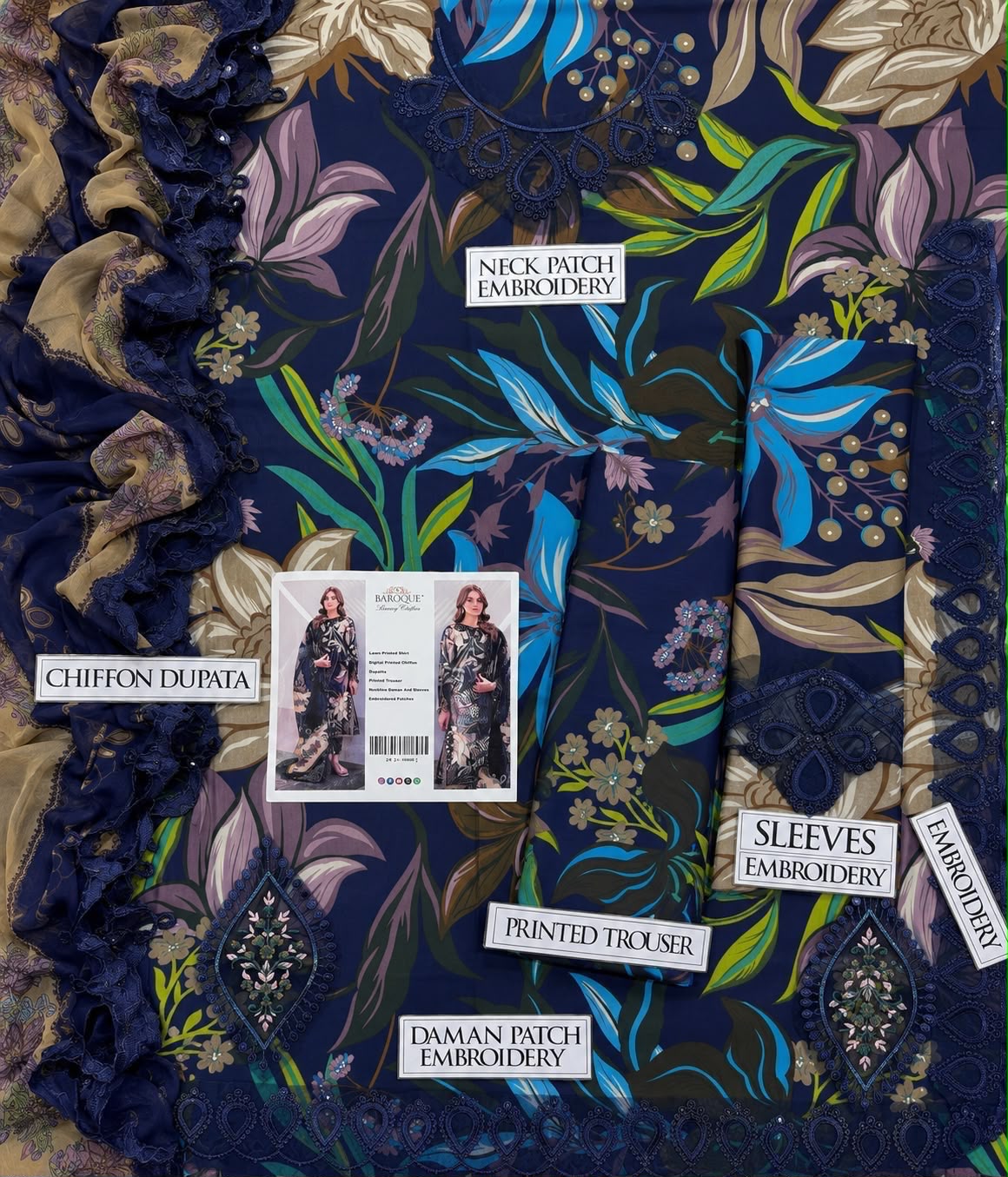 Summer Stock Clearance Sale | Premium Luxury Embroidered 3 Piece Lawn Suit