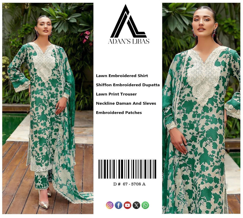 Summer Stock Clearance Sale | Premium Luxury Embroidered 3 Piece Lawn Suit