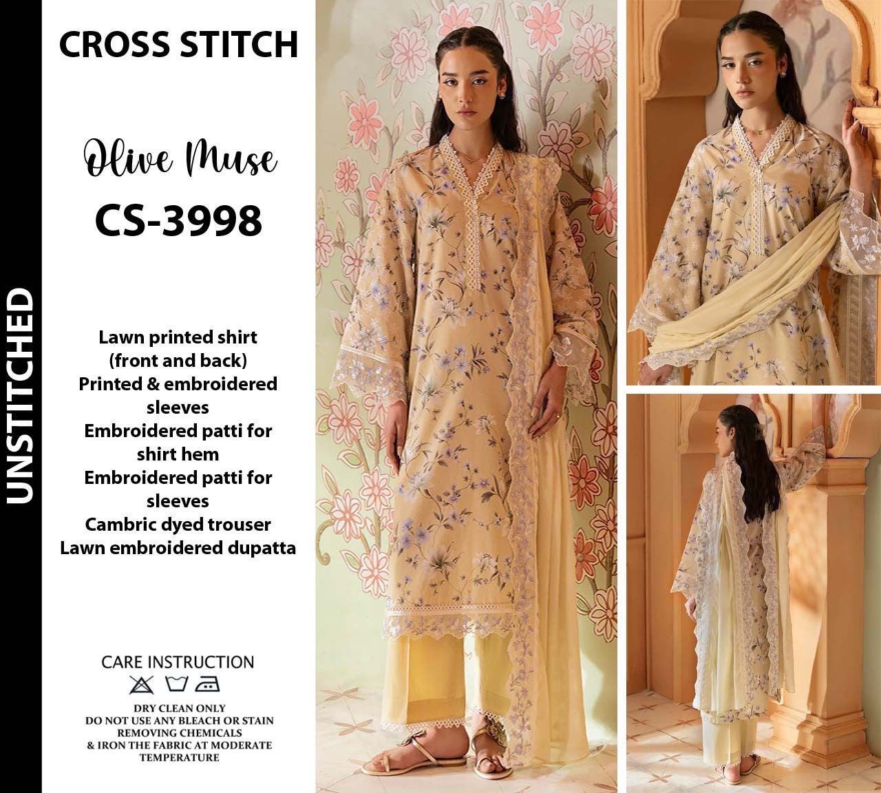 Summer Stock Clearance Sale | Premium Luxury Embroidered 3 Piece Lawn Suit