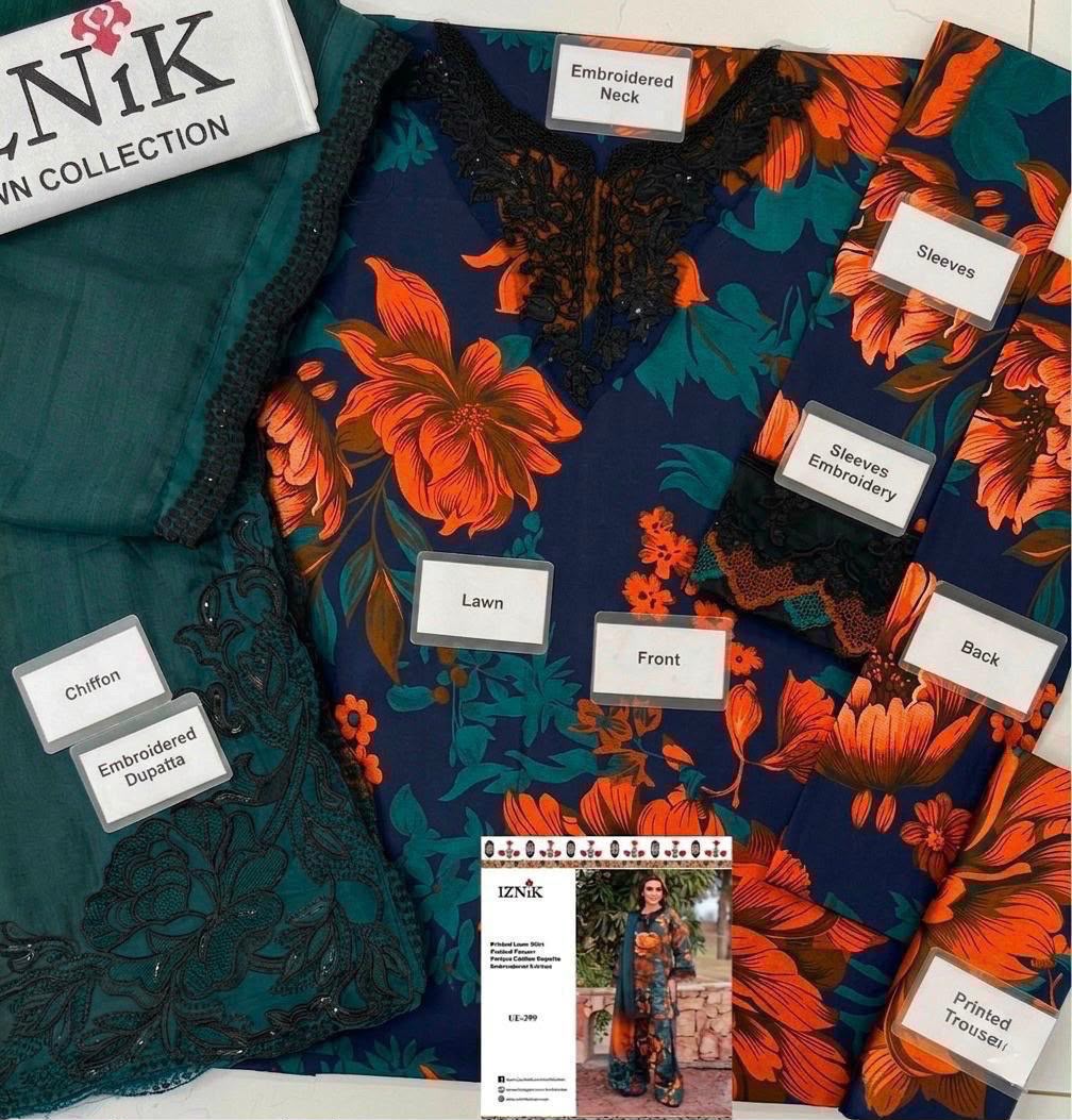 Summer Stock Clearance Sale | Premium Luxury Embroidered 3 Piece Lawn Suit