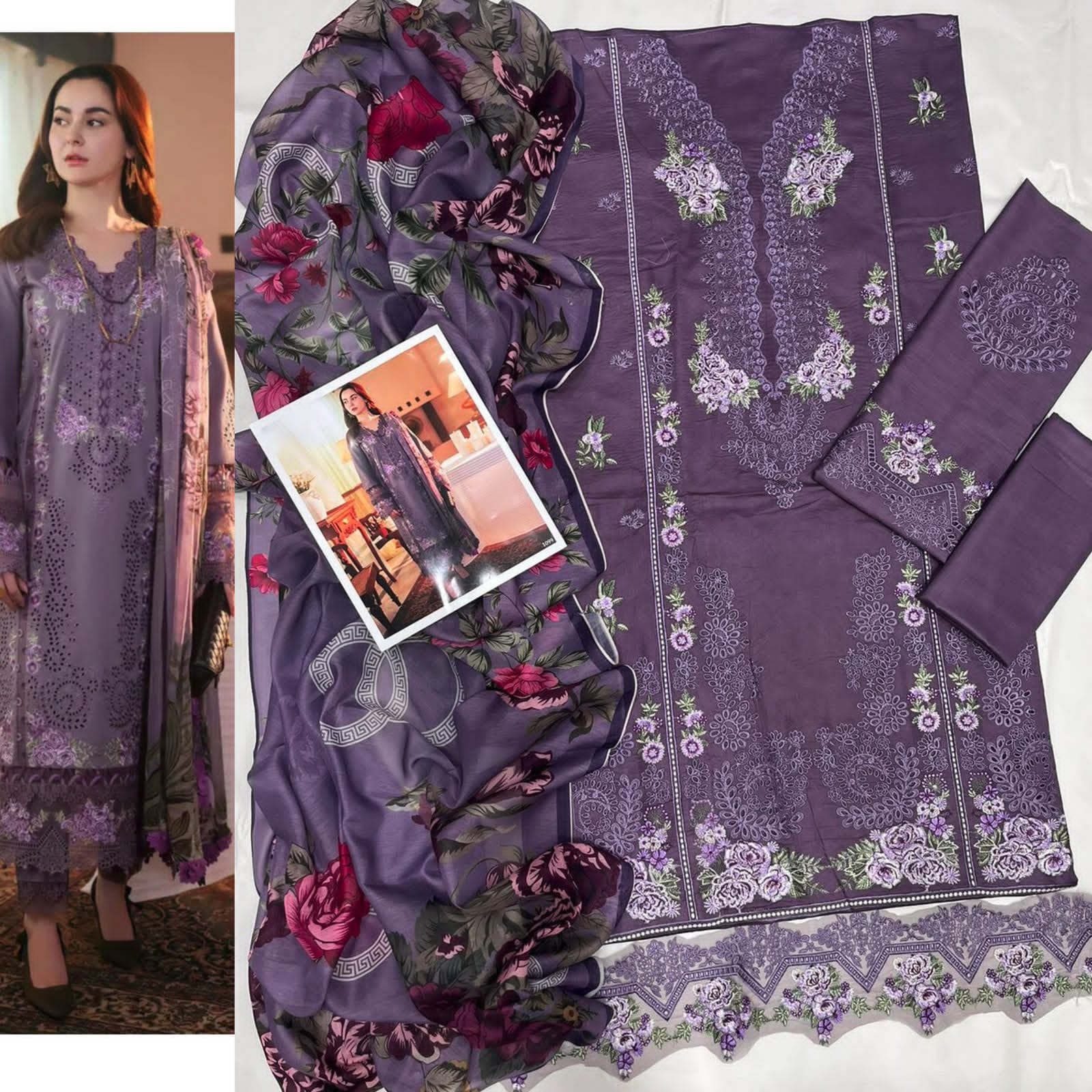 Luxury Embroidered 3-Piece Airjet Lawn Suit – Premium Export Quality (90/70)
