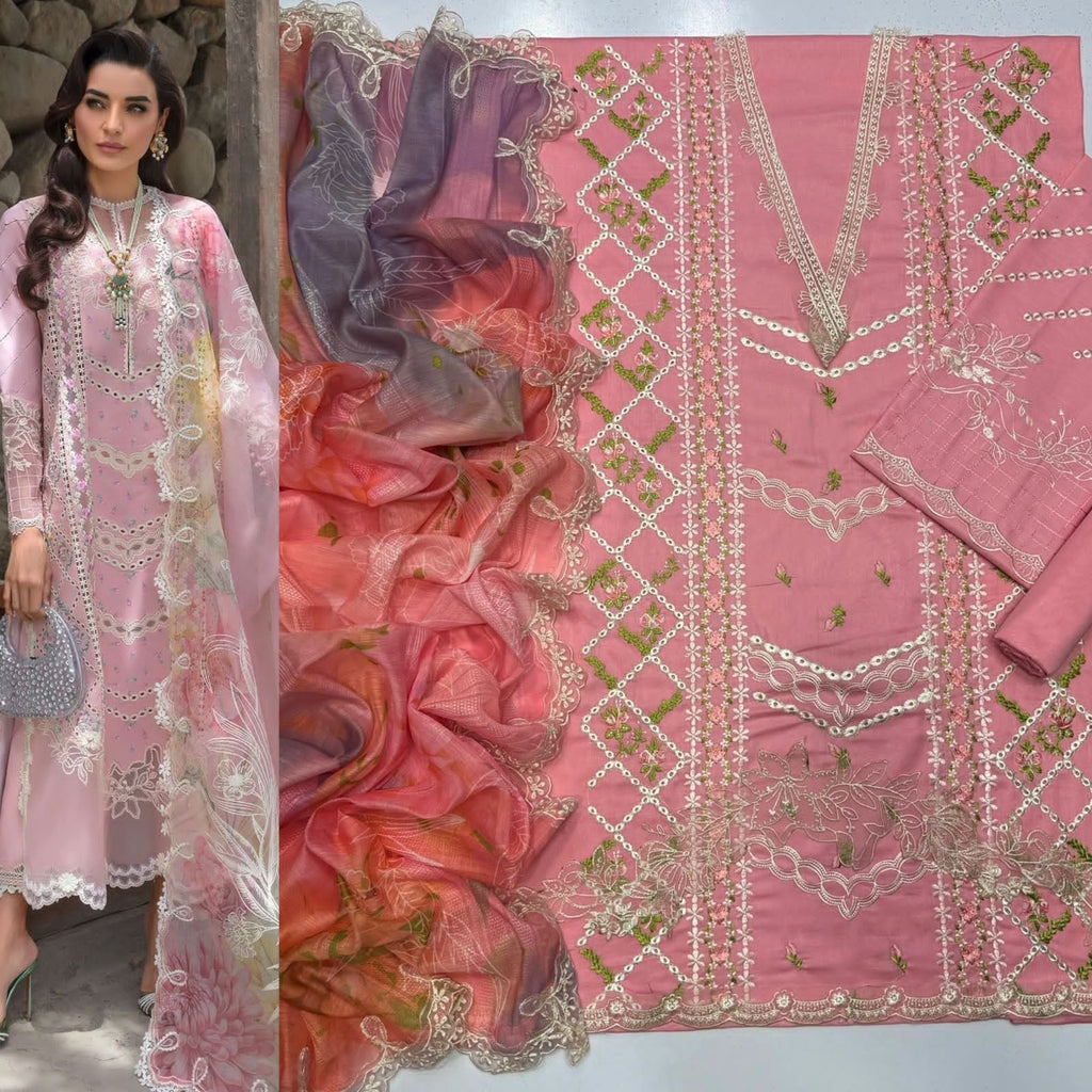 Luxury Embroidered 3-Piece Airjet Lawn Suit – Premium Export Quality (90/70)