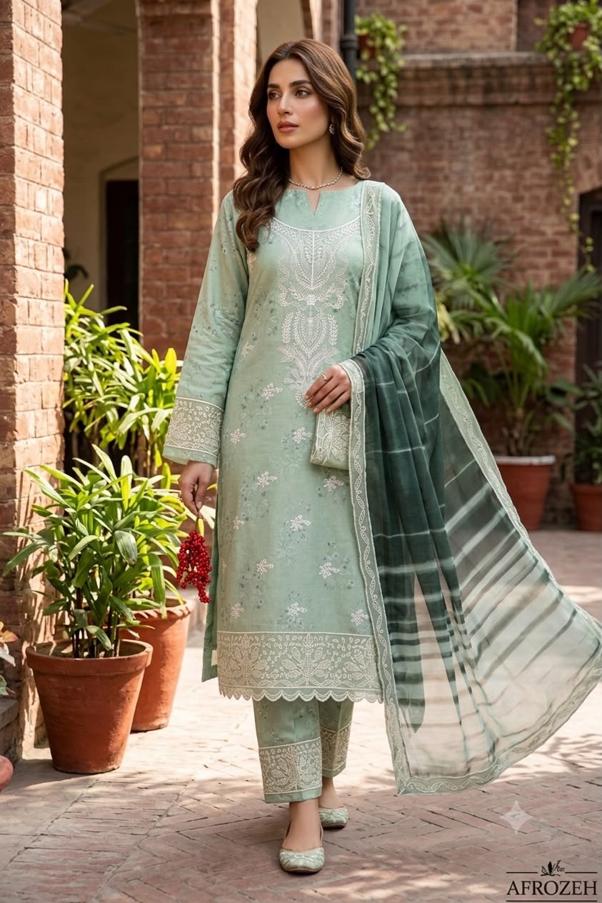 Premium Lawn 3 Piece Embroidered Suit – Code 5122 | Summer Collection 2026