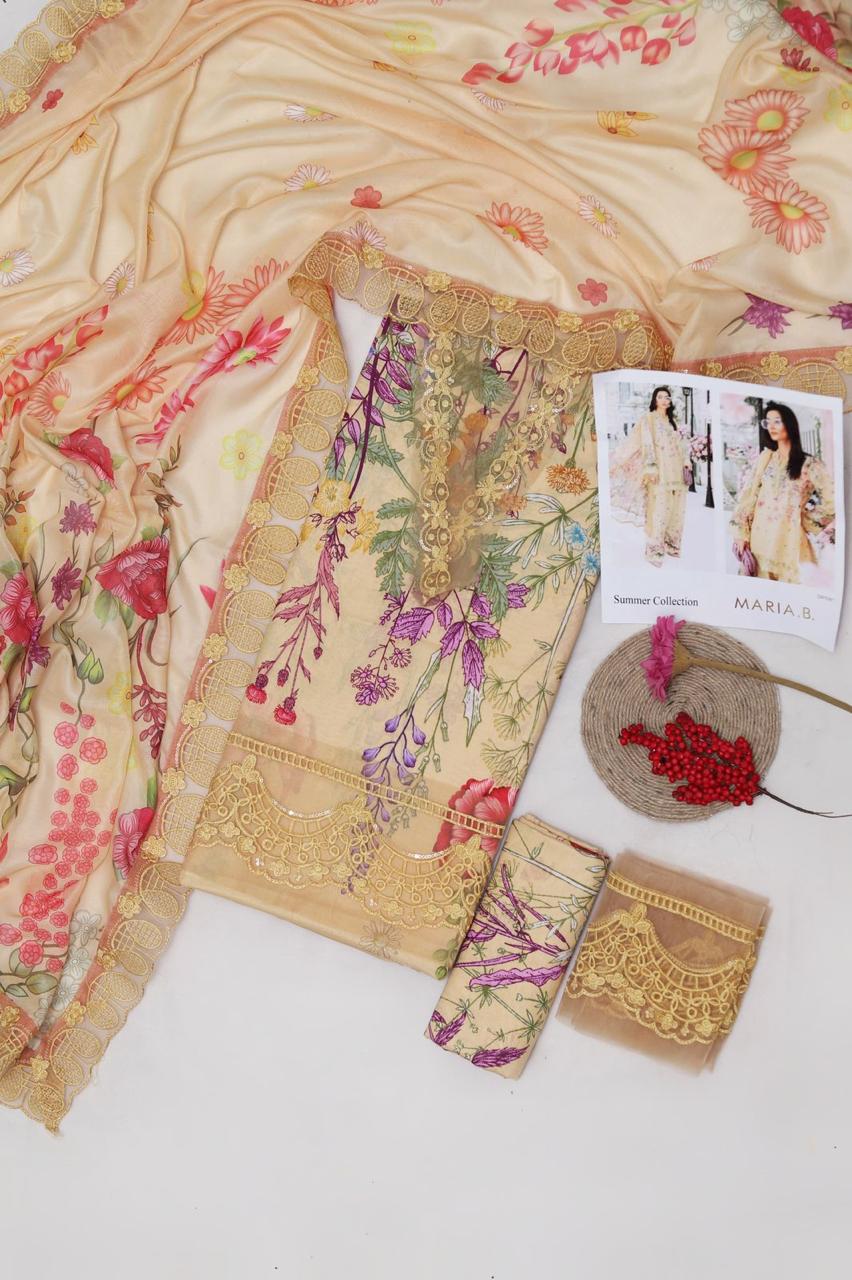 Premium Lawn 3 Piece Embroidered Suit – Code 5122 | Summer Collection 2026