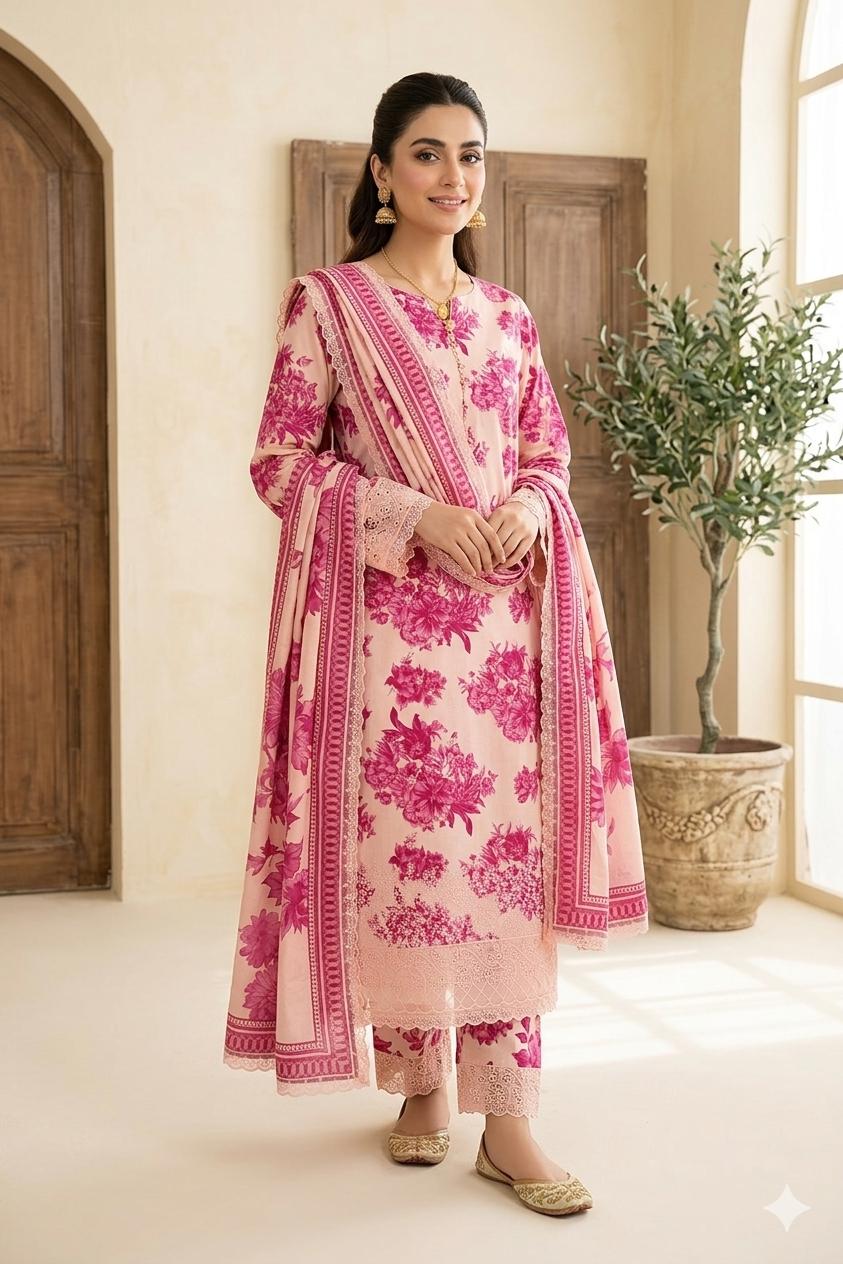Premium Lawn 3 Piece Embroidered Suit – Code 5149 | Summer Collection 2026