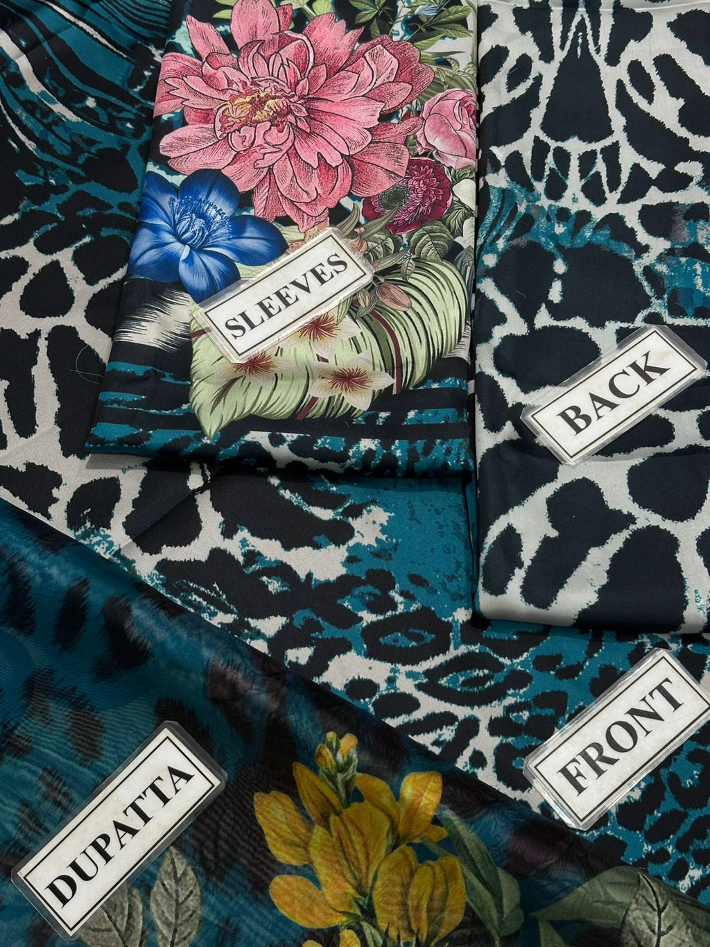 Digital Printed 3 Piece Shamooz Silk Suit with Matching Silk Dupatta