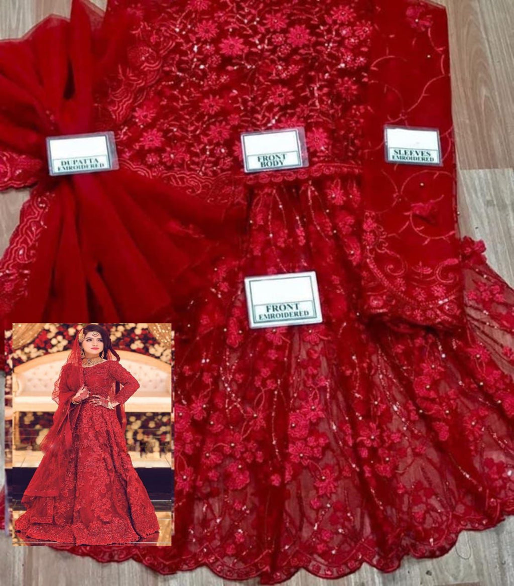 Maryam & Maria Luxury Collection Unstitched Net Suit with Heavy Embroidery & Handwork