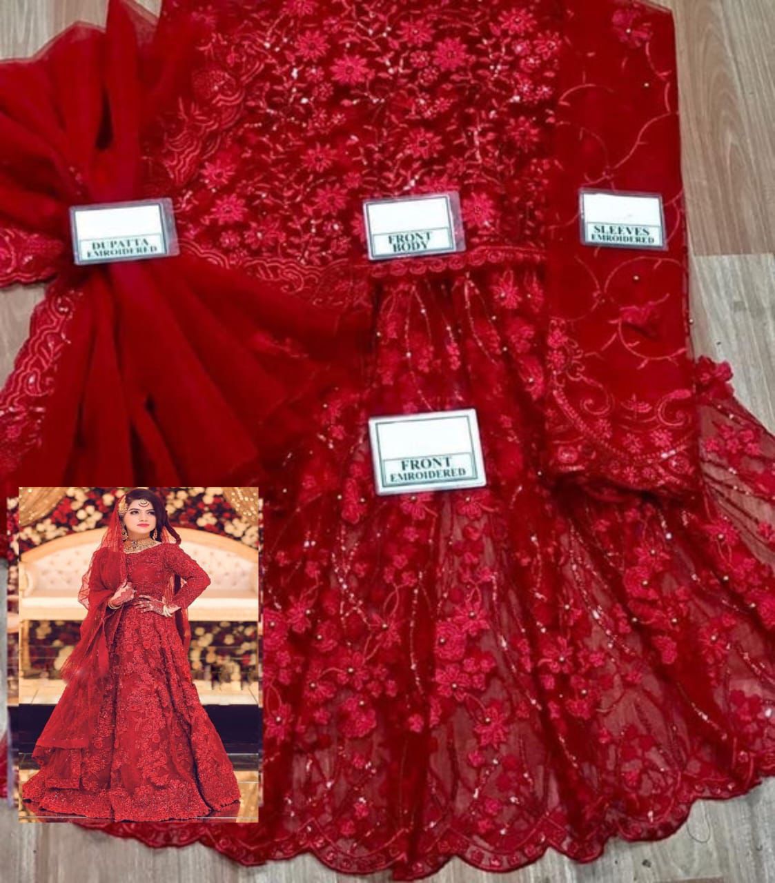 Maryam & Maria Luxury Collection Unstitched Net Suit with Heavy Embroidery & Handwork