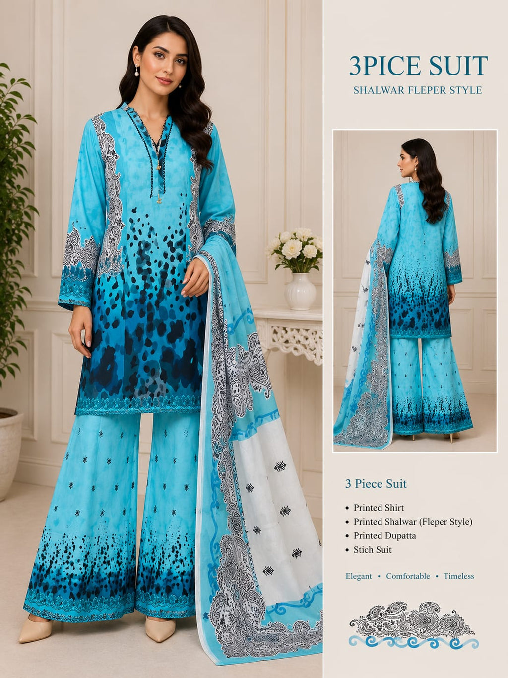 Adan Libas & Limelight Prints Premium Lawn Stitched 3 Piece Suit