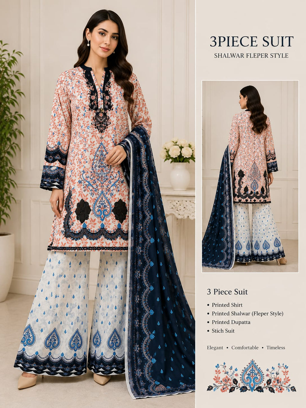 Adan Libas & Limelight Prints Premium Lawn Stitched 3 Piece Suit